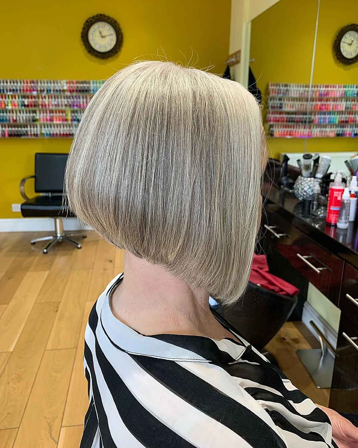 A-Line Bob Cut for a Lady in her 60s