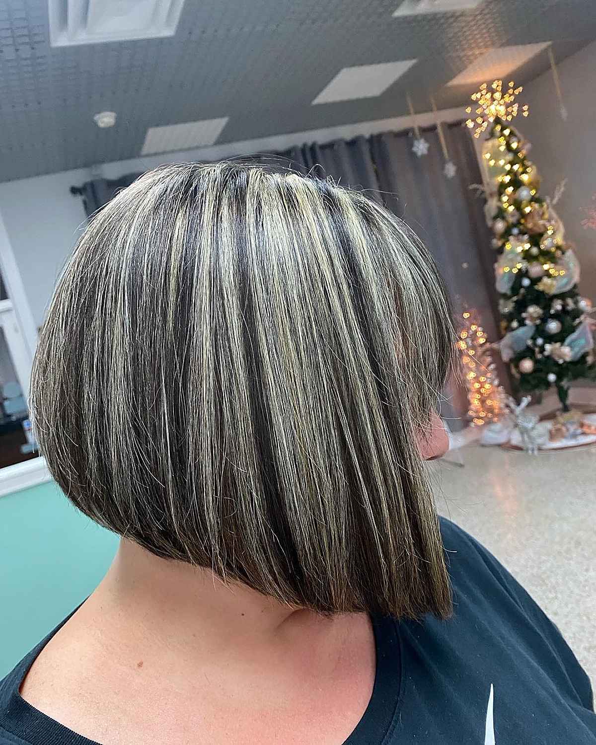 A-line Bob Haircut with Full Highlights