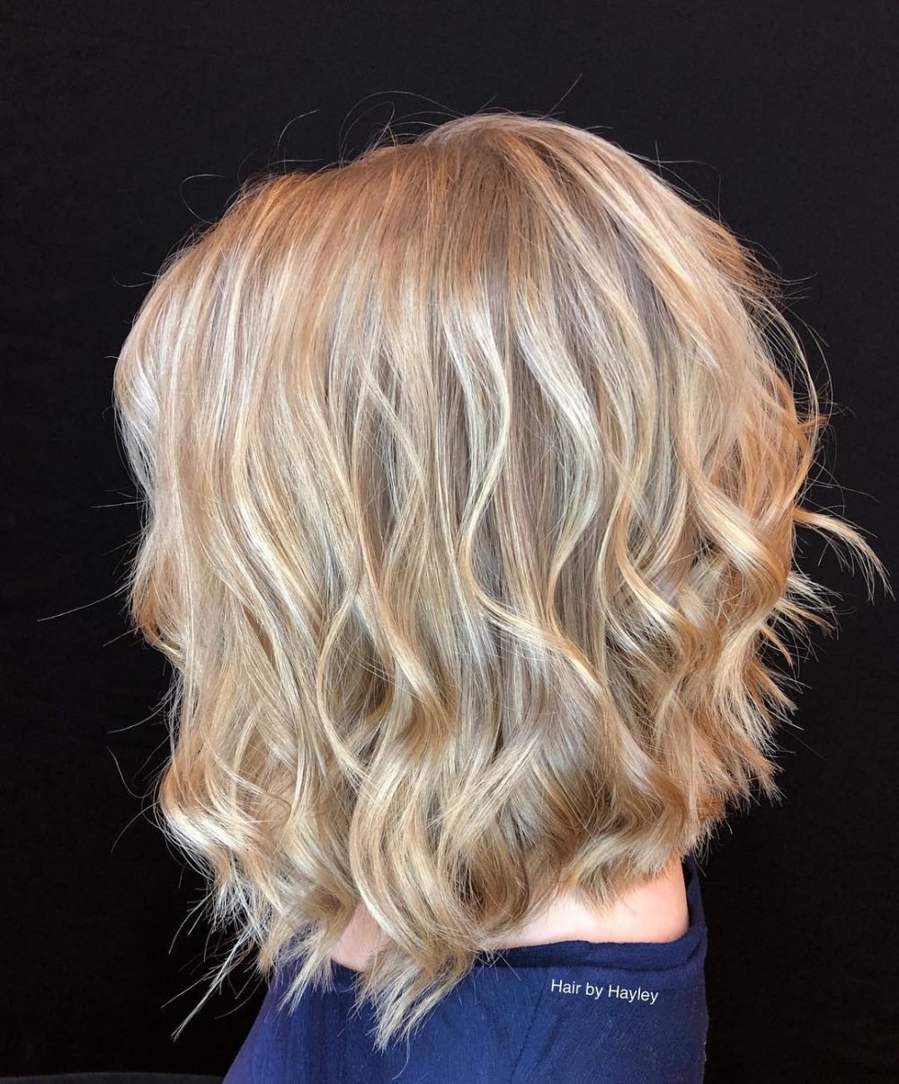 Long Layered bob with textured ends for fine hair