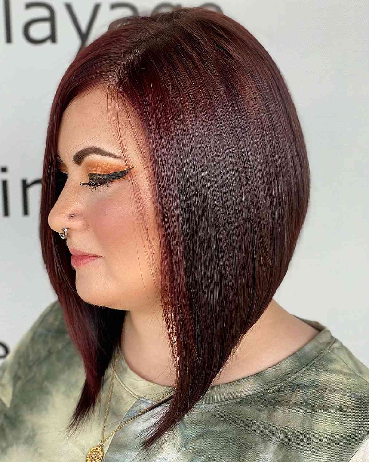 a shoulder-length inverted long bob style