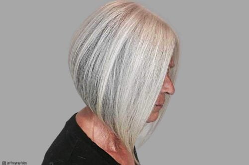 angled bob for women over 60