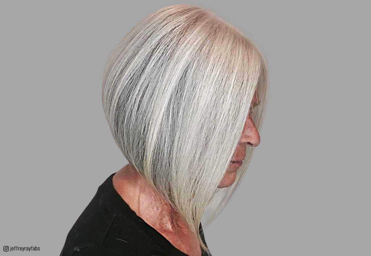 angled bob for women over 60