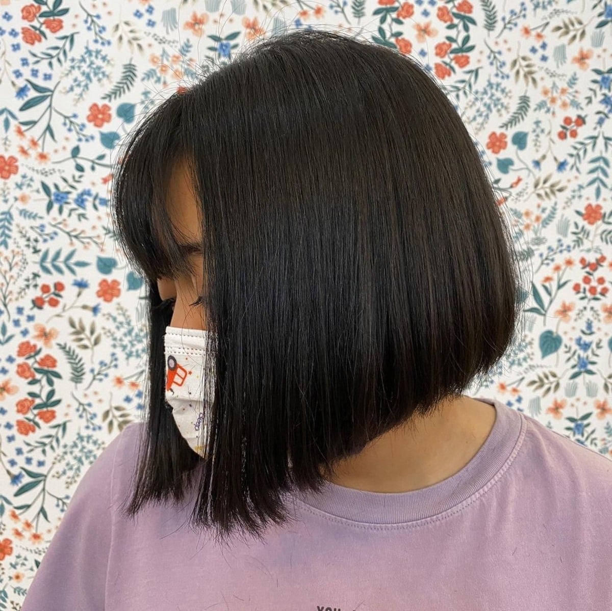 Angled Chin Length Bob with Bangs