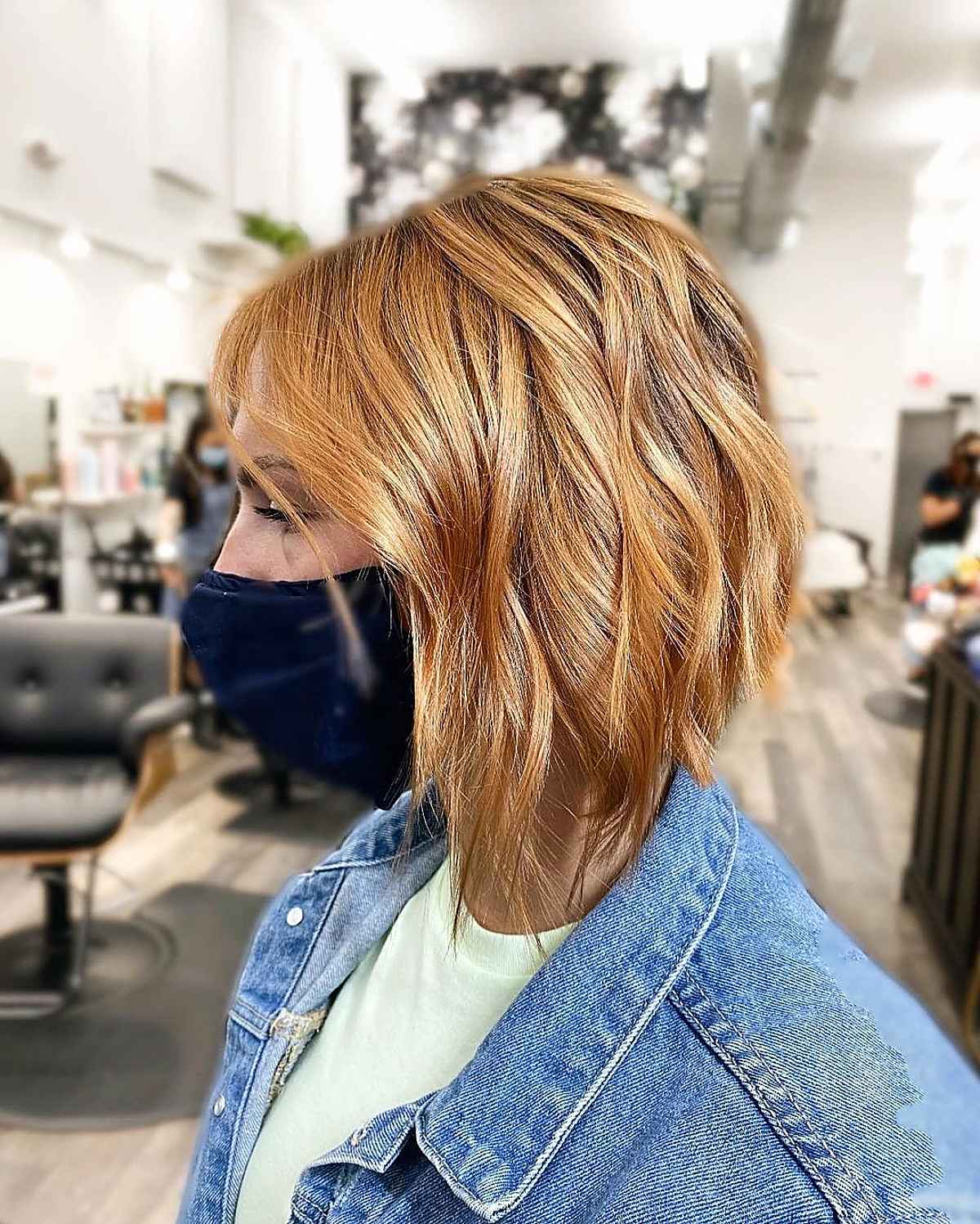 Angled Haircut with Beachy Waves