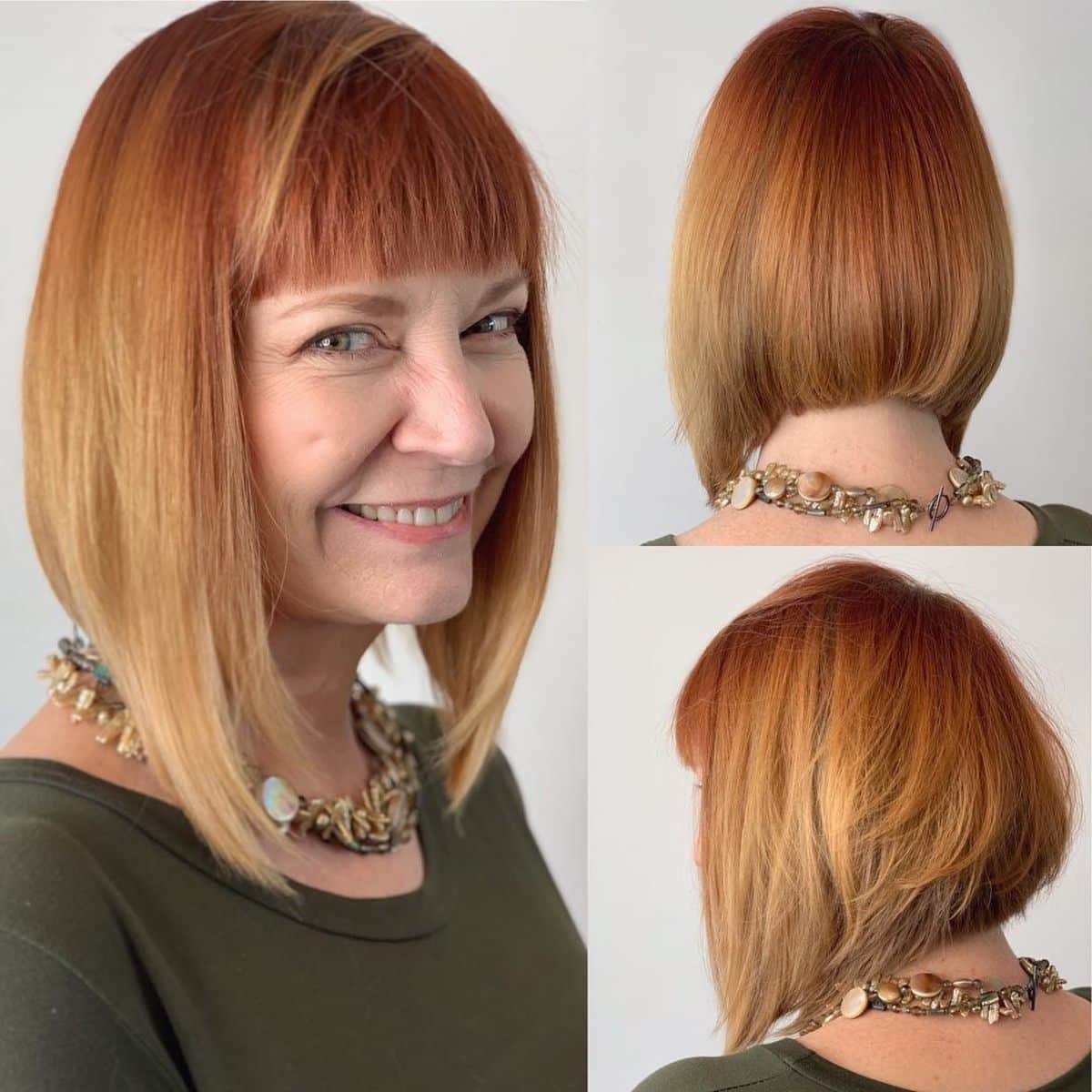 Angled Layered Bob with Bangs