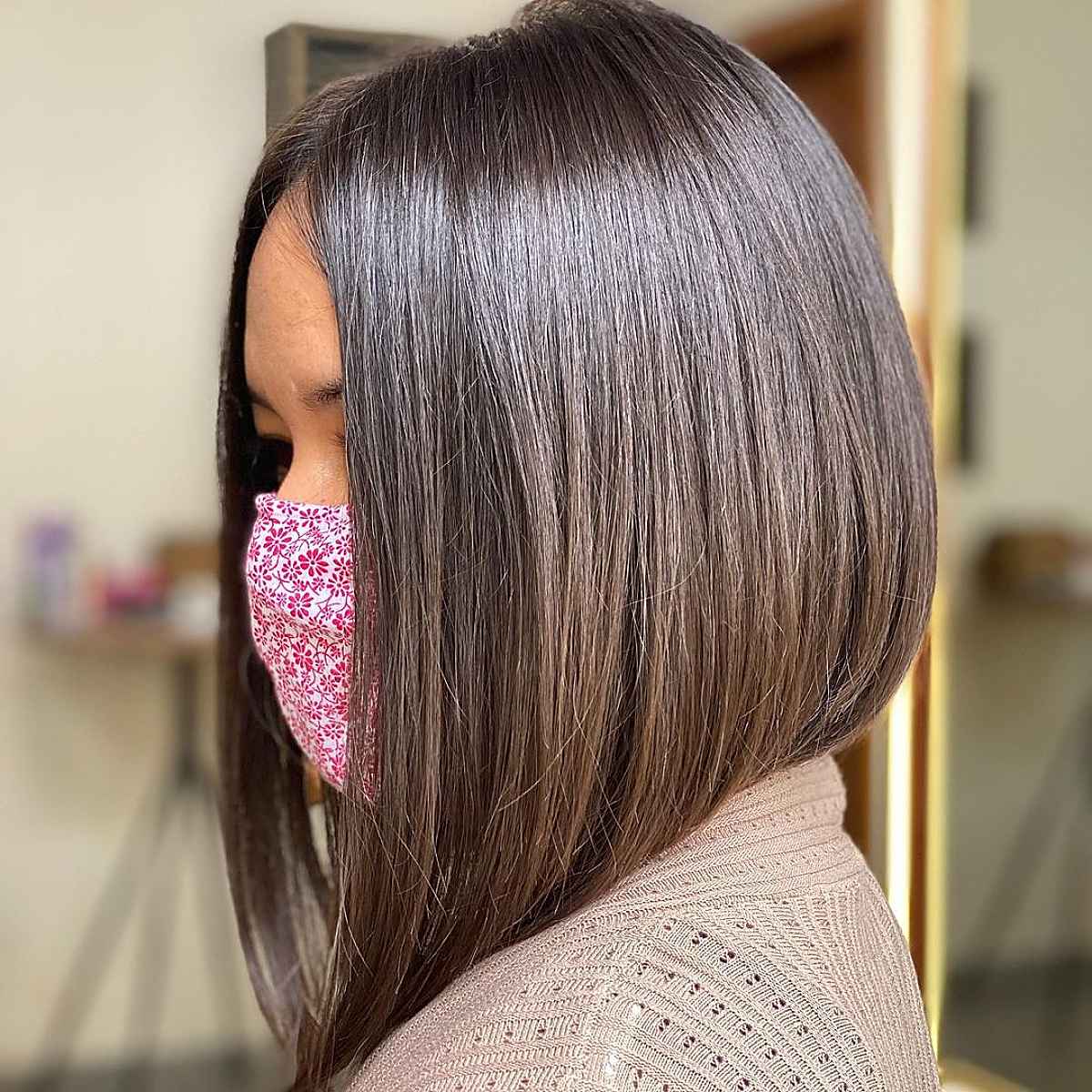 Angled Shoulder-Length Bob for Fine, Straight Hair