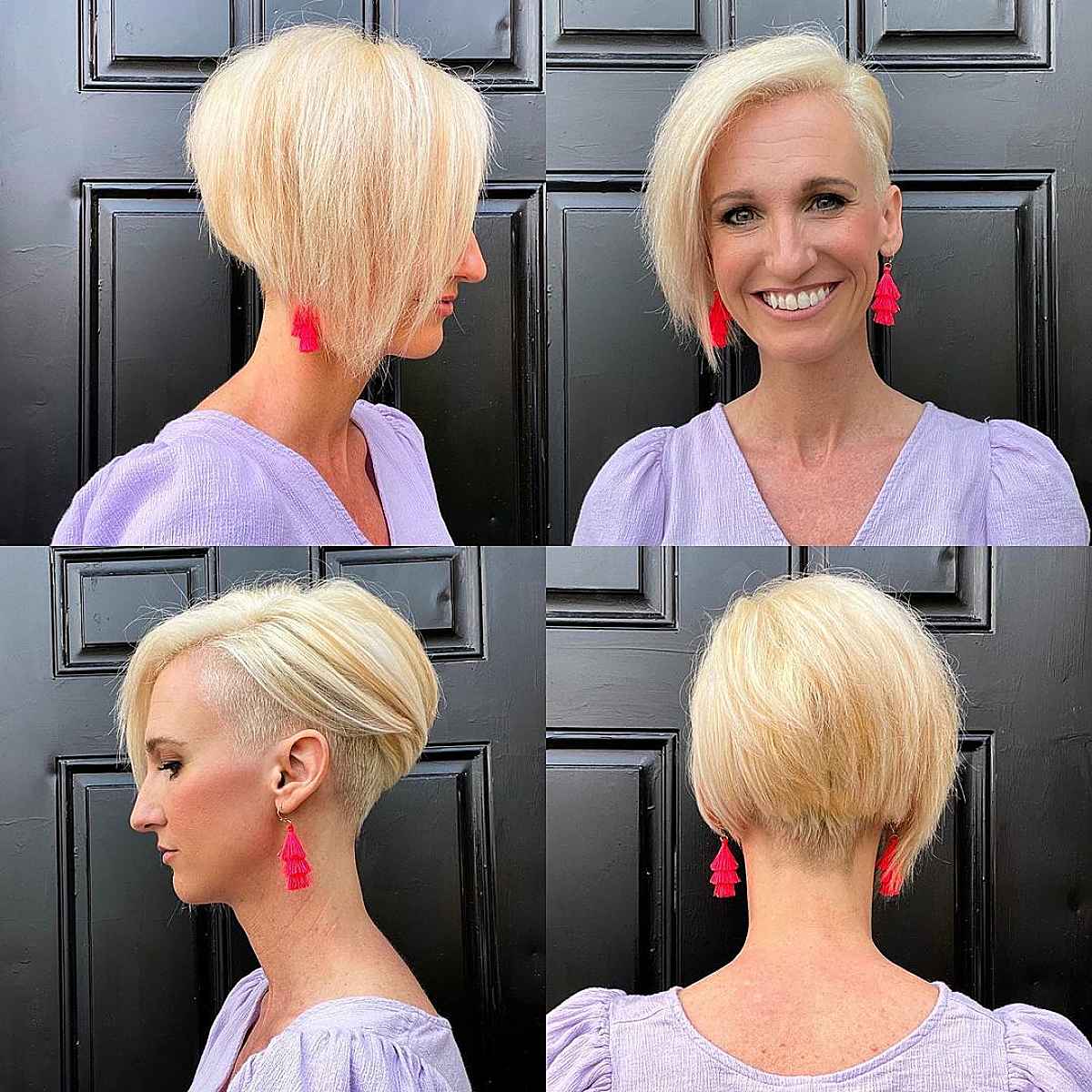 Asymmetrical Blonde Pixie with an Undercut