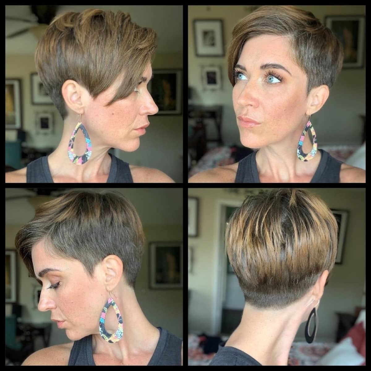 Asymmetrical Short Pixie Hairstyle for Women