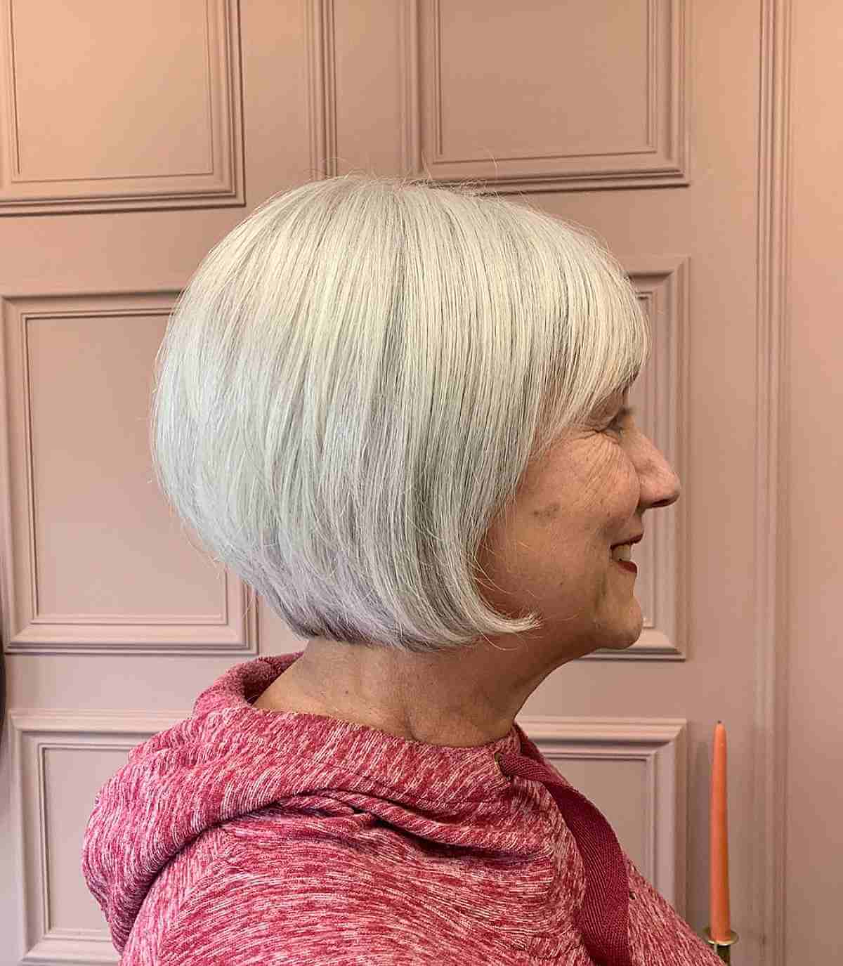 Beautiful Chin-Length Graduated Bob for Old Ladies