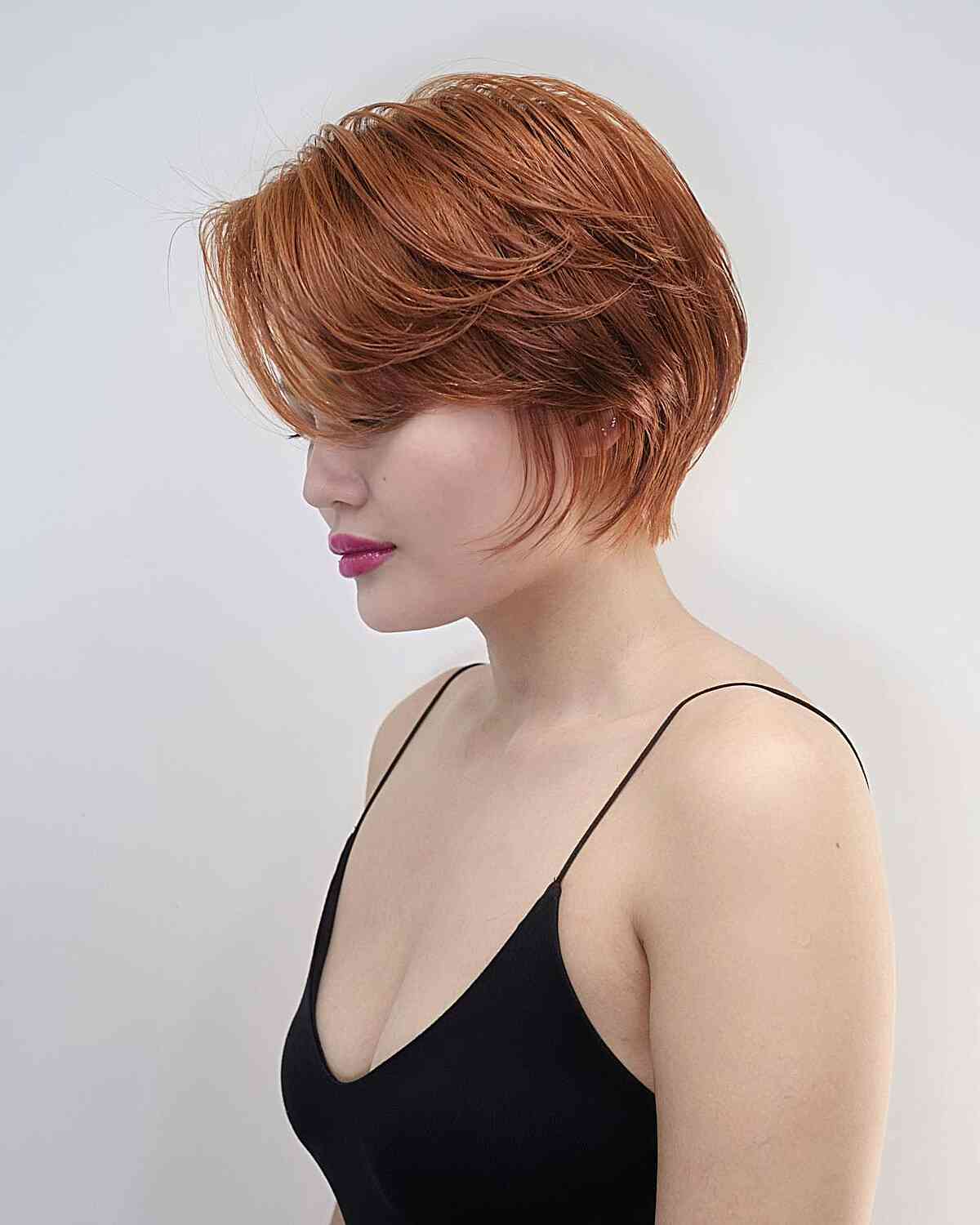 Bixie Bob Cut with Short Layers for Fine Hair