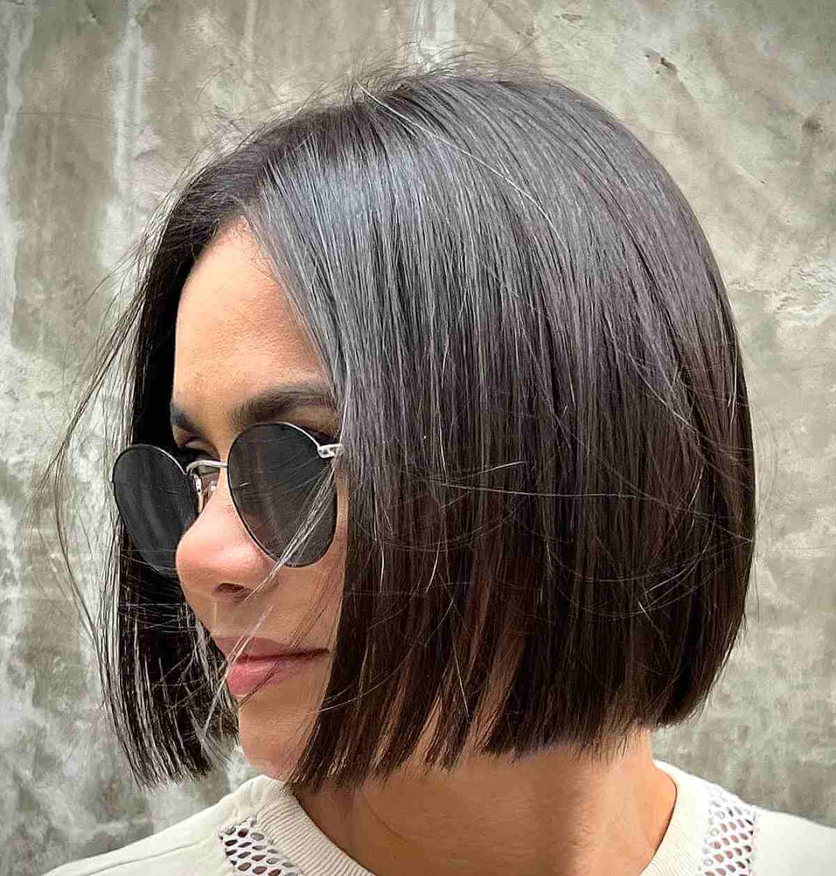 Chin-Length Blunt Haircut for thin hair