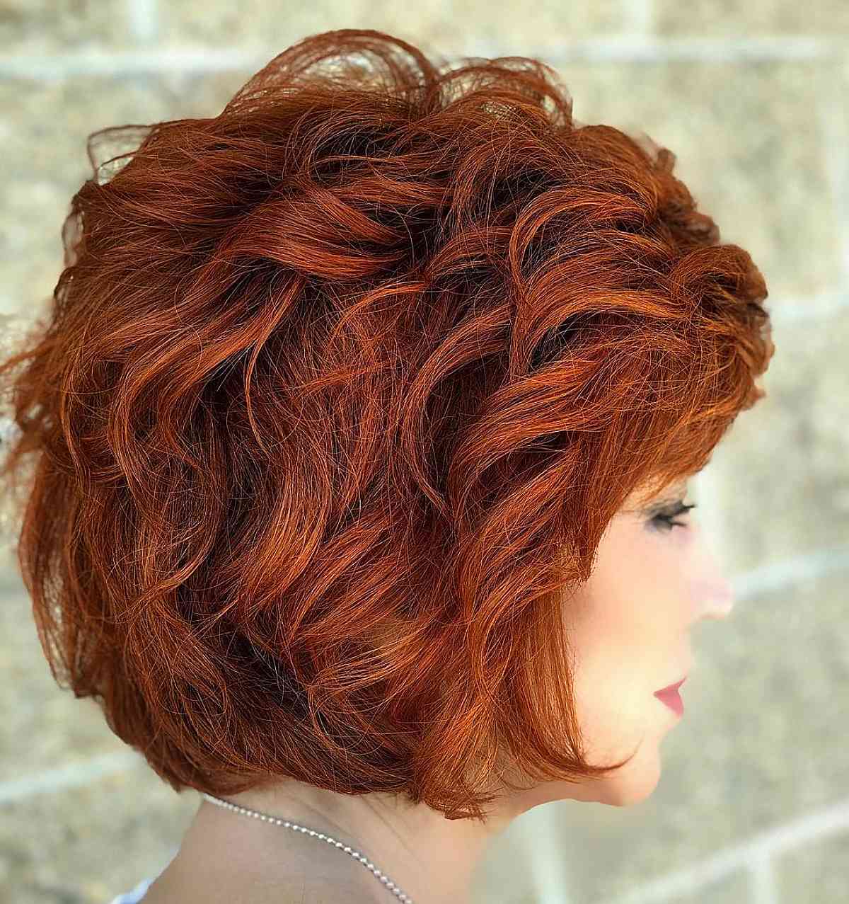 chin-length curly bob hairstyle