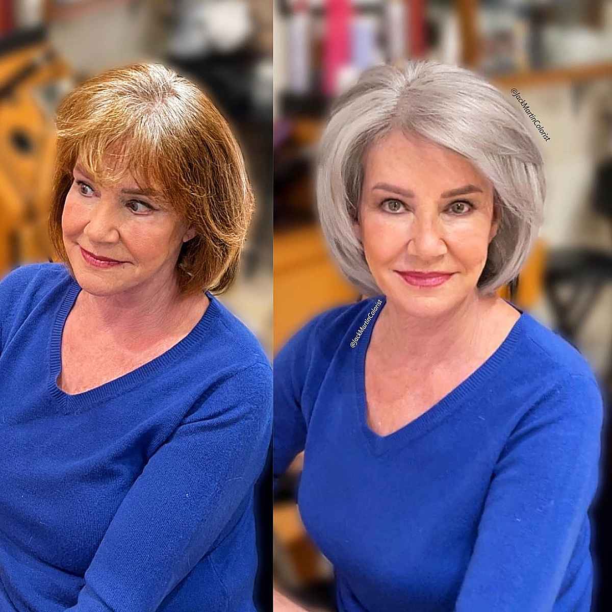 classic bob cut for silver hair