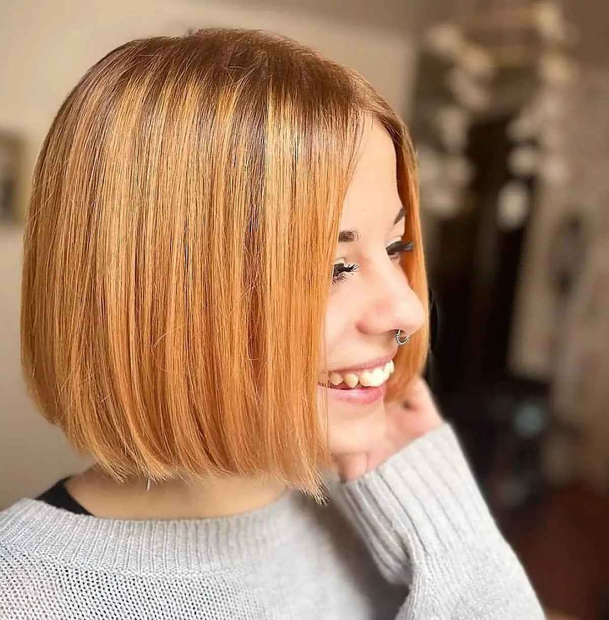 Copper Chin-Length Bob