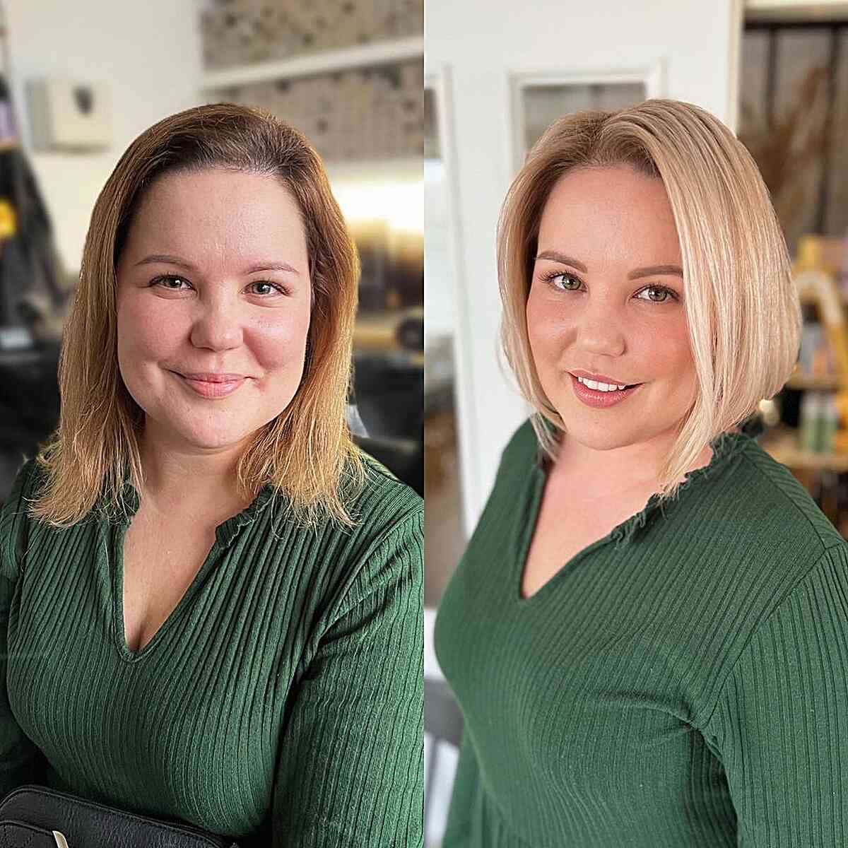 Cute Chin-Length Bob Makeover for Fine Hair