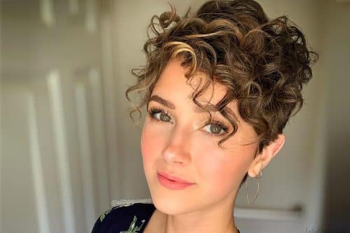 Cute curly pixie cuts for women with curly hair