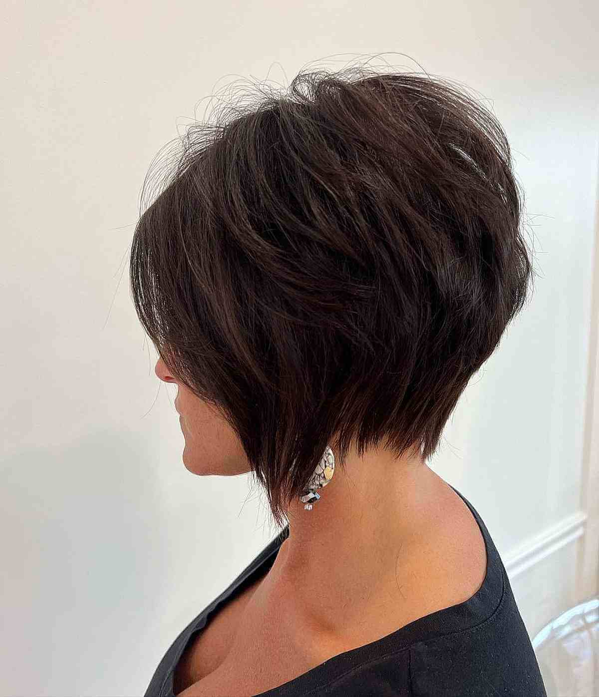 Dark Brown Angled Inverted Bob