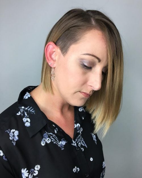 Long Asymmetrical Angled Bob with Undercut