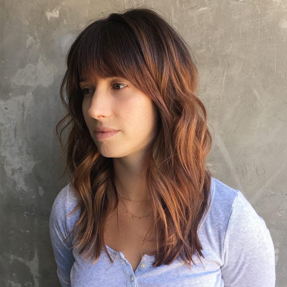 Fall-Inspired Modern Shag hairstyle for long faces