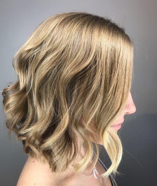 Wavy, long a-line bob