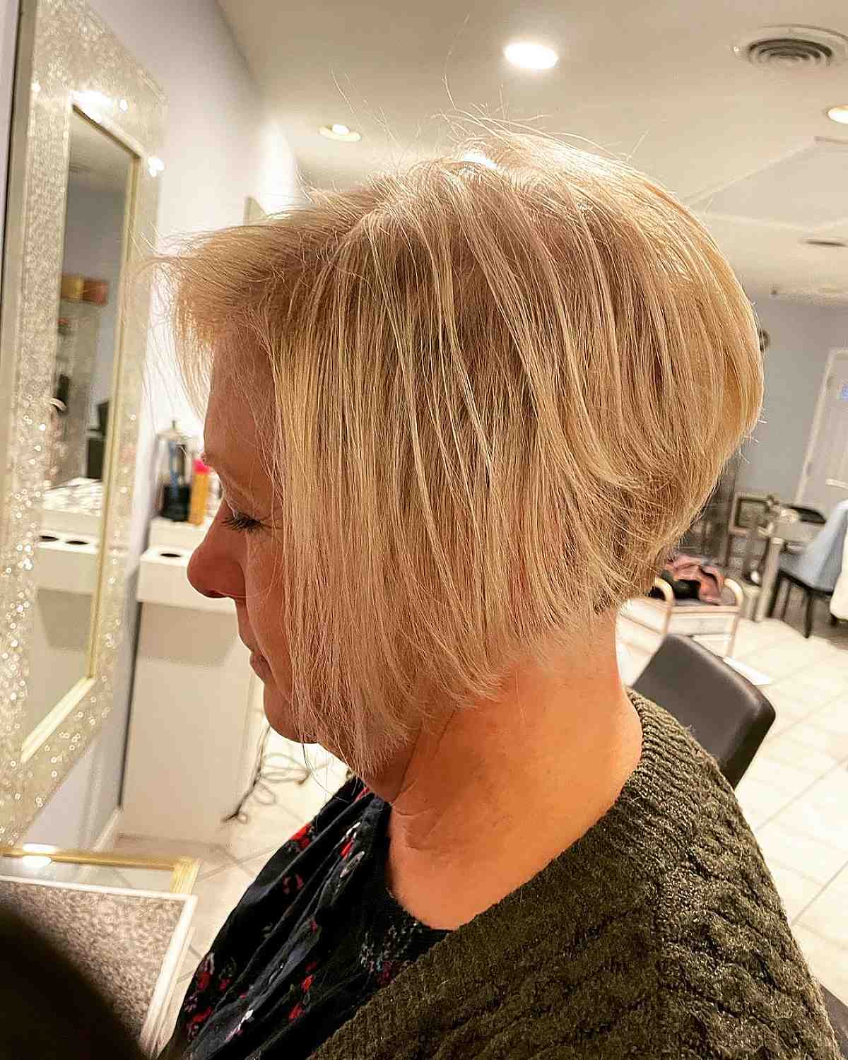 graduated a-line bob for women over 50