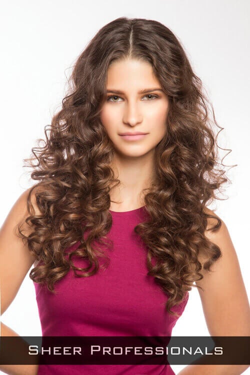 Naturally Curly Hair with Center Part Hairstyle for Long Faces