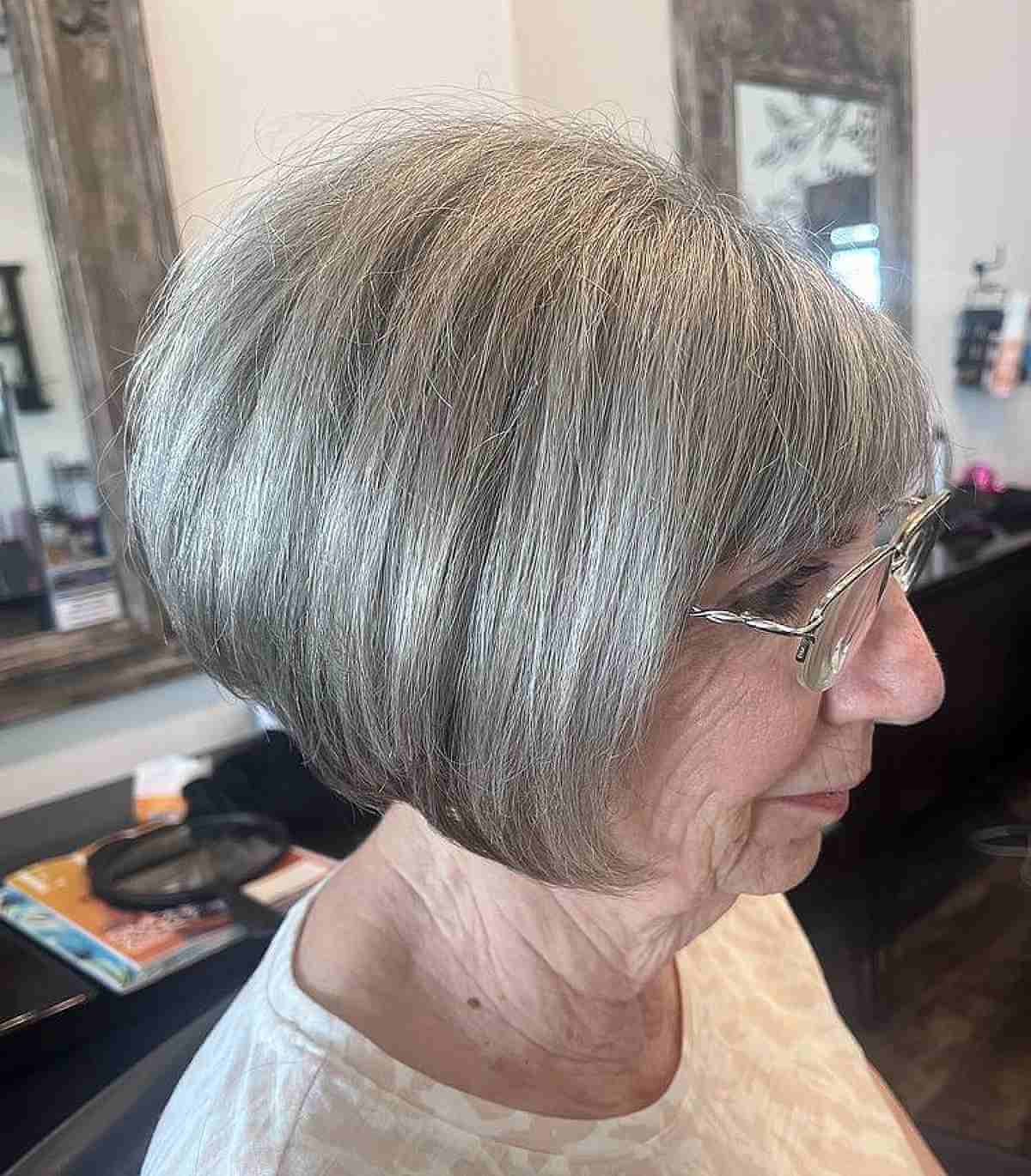 Flattering Inverted Bob for Women Over 70