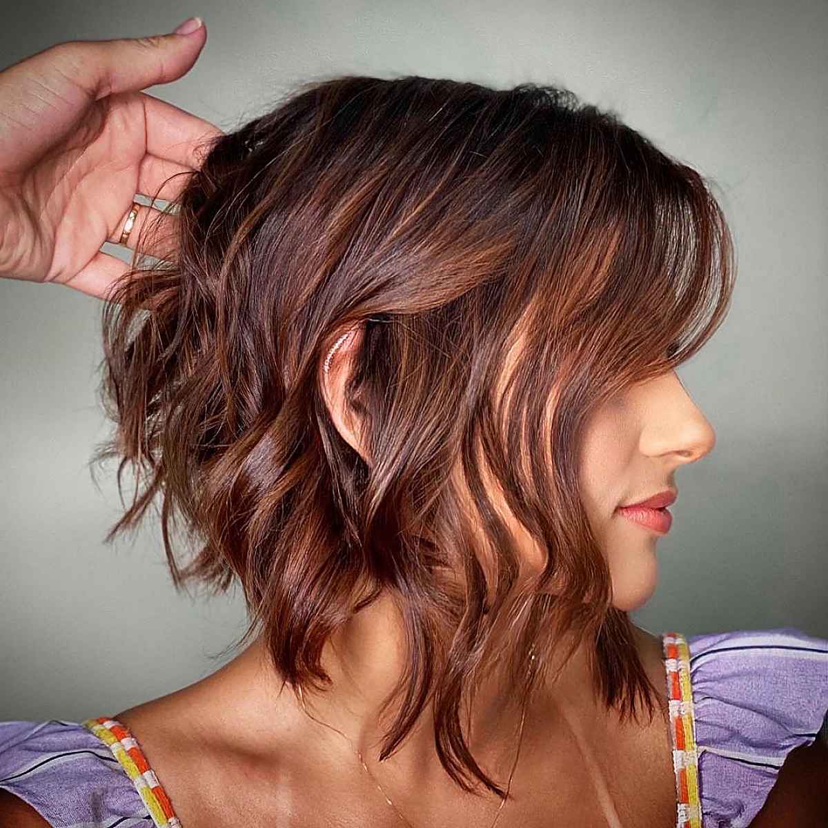 layered a-line bob for short hair