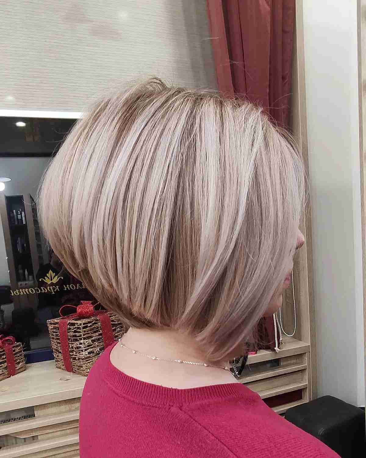 Layered Ashy Blonde Bob