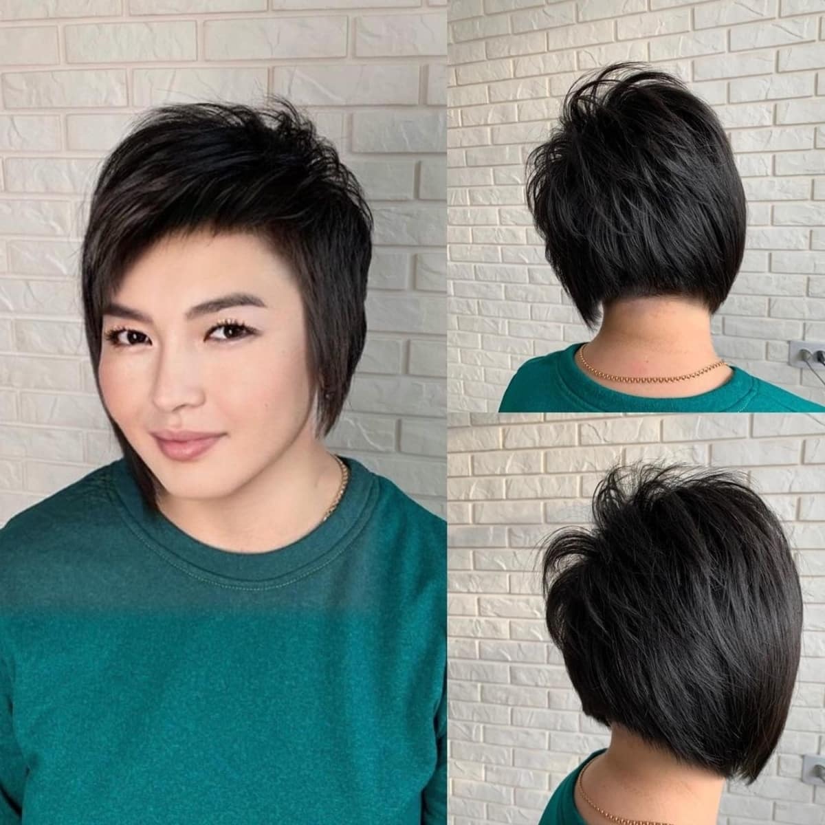 Layered asymmetrical bob for straight hair