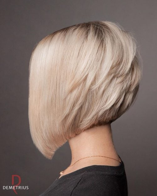 Short layered inverted bob haircut