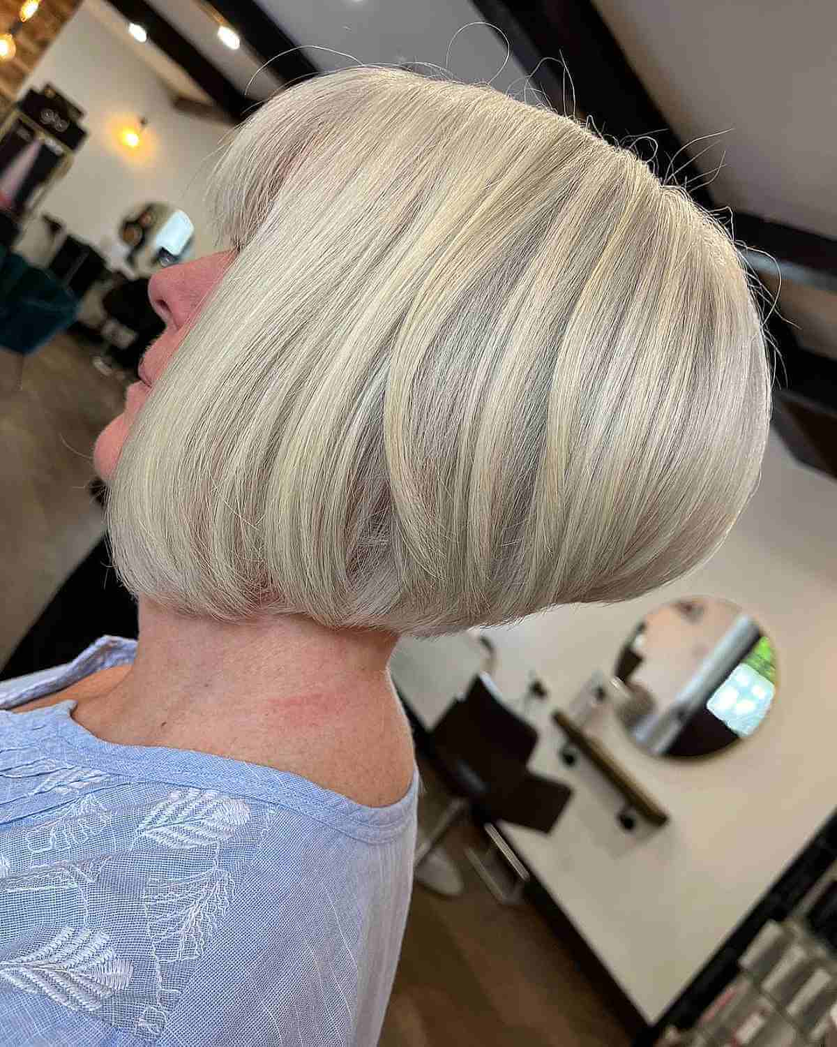 Layered Bob for Elderly Women