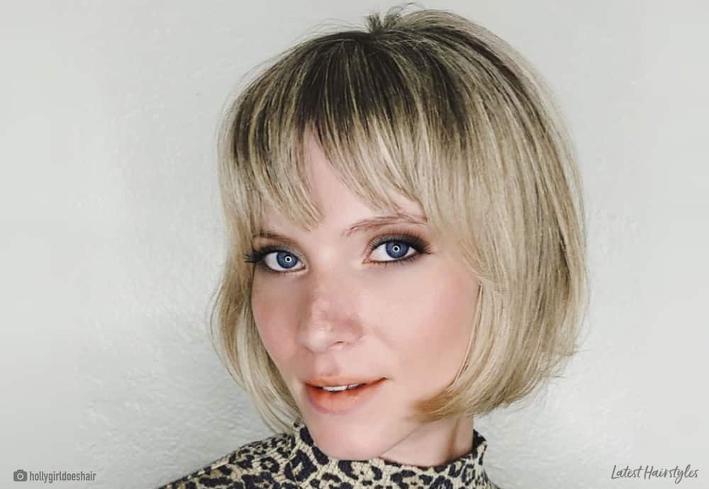 Layered bob with bangs