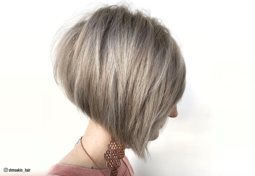 Layered inverted bob haircut