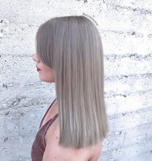 Sleek Light Ash Blonde Hair Color