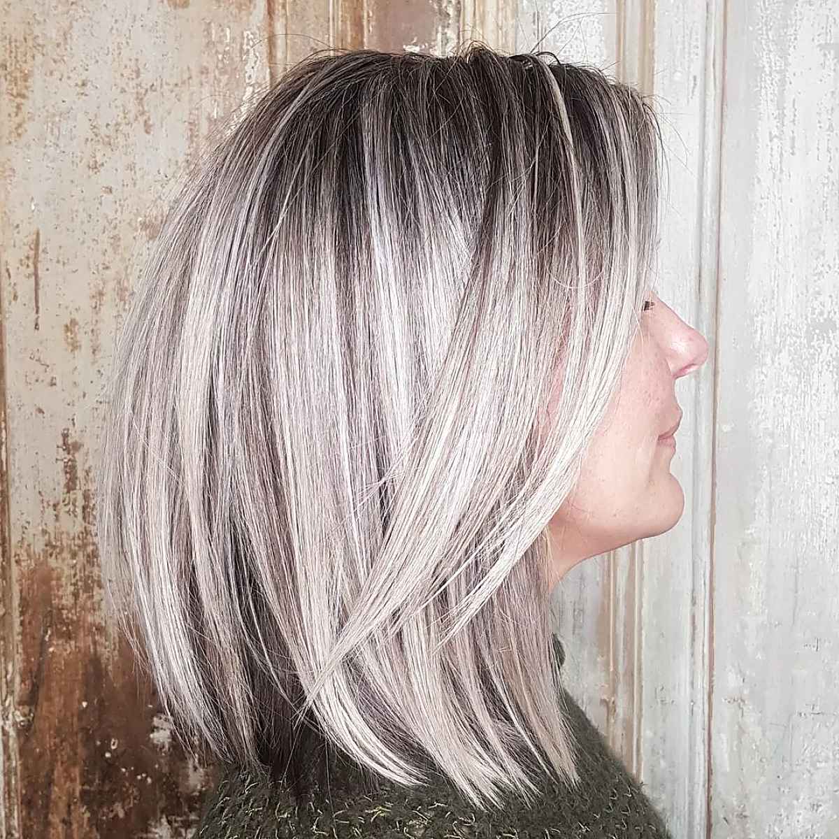 Lob Haircut with Textured Ends