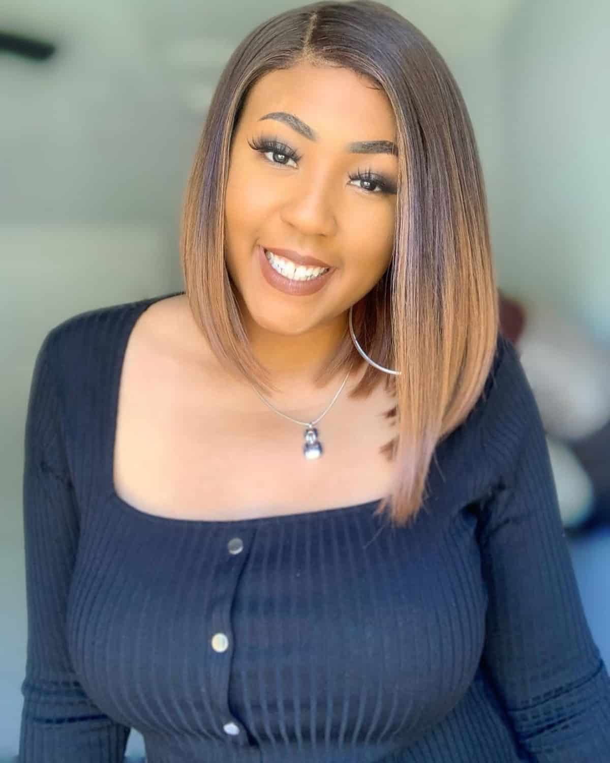 Long Asymmetrical Bob for Black Girls