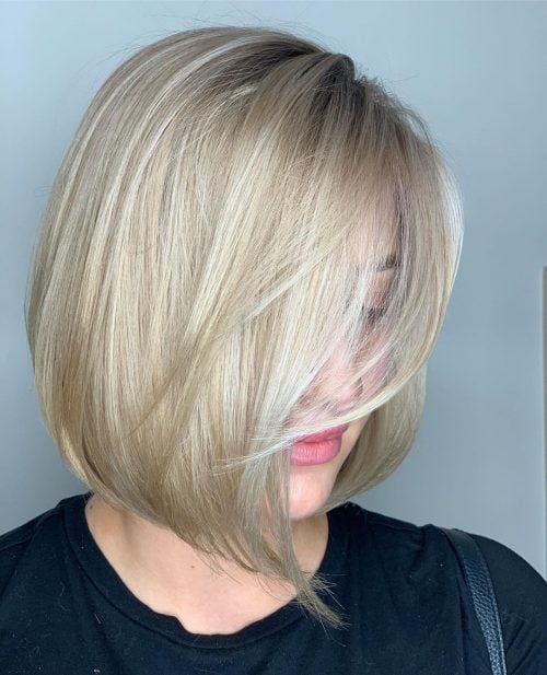 inverted bob with long bangs