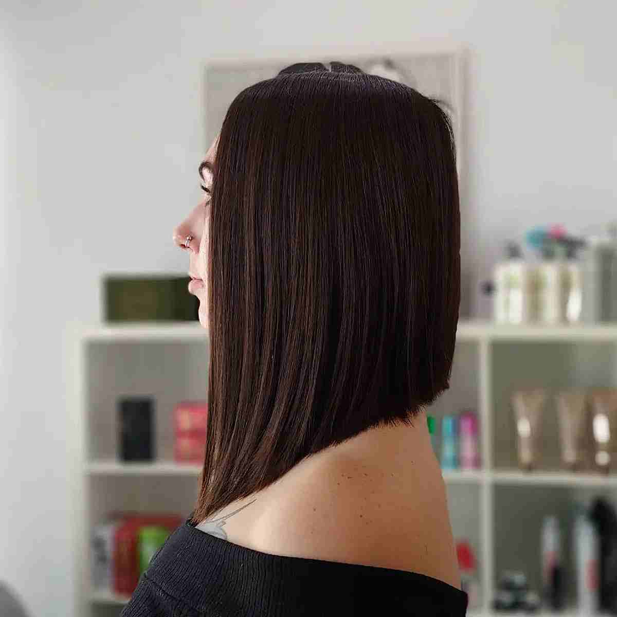 Long Inverted Angled Bob