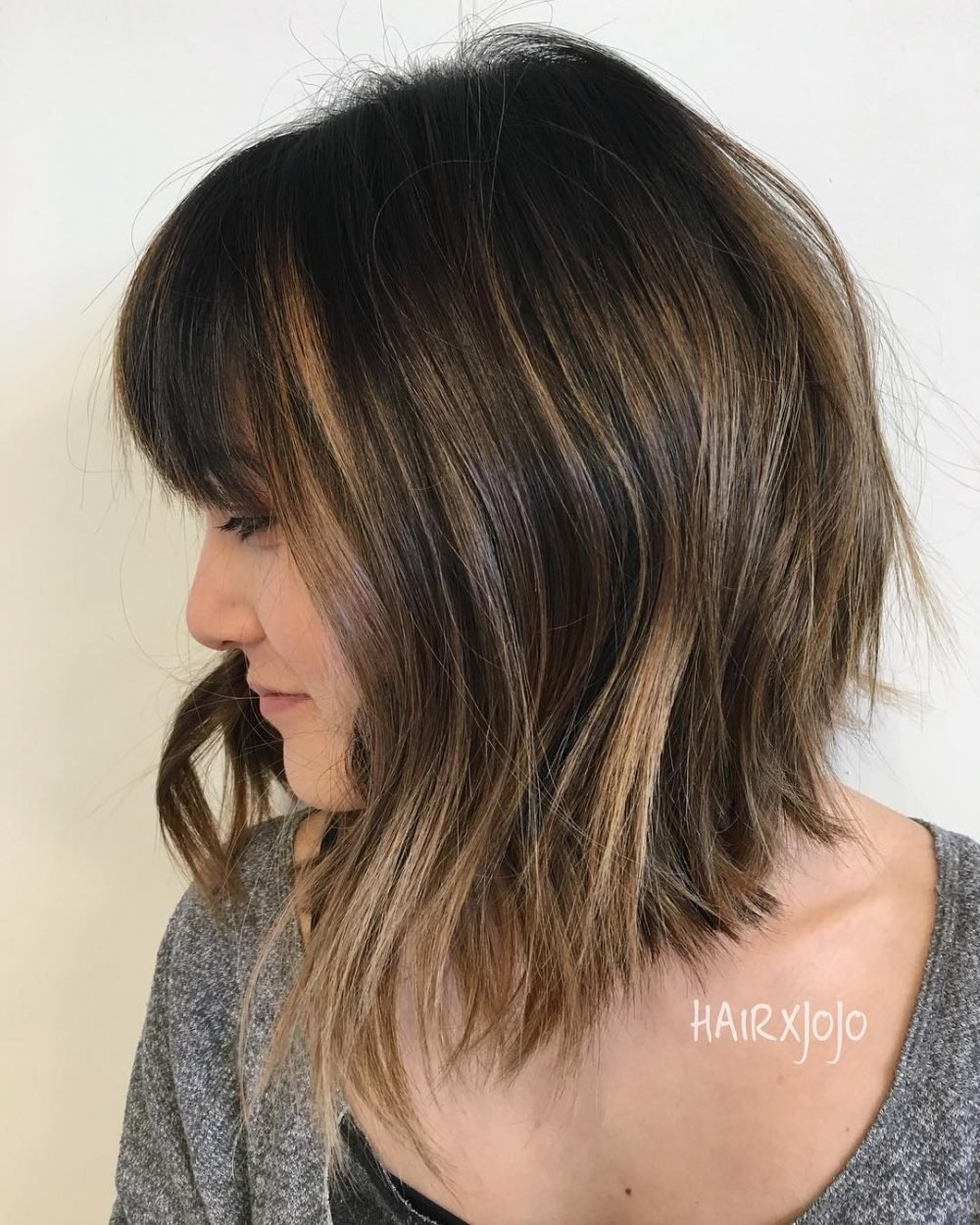 Inverted Lob with Bangs