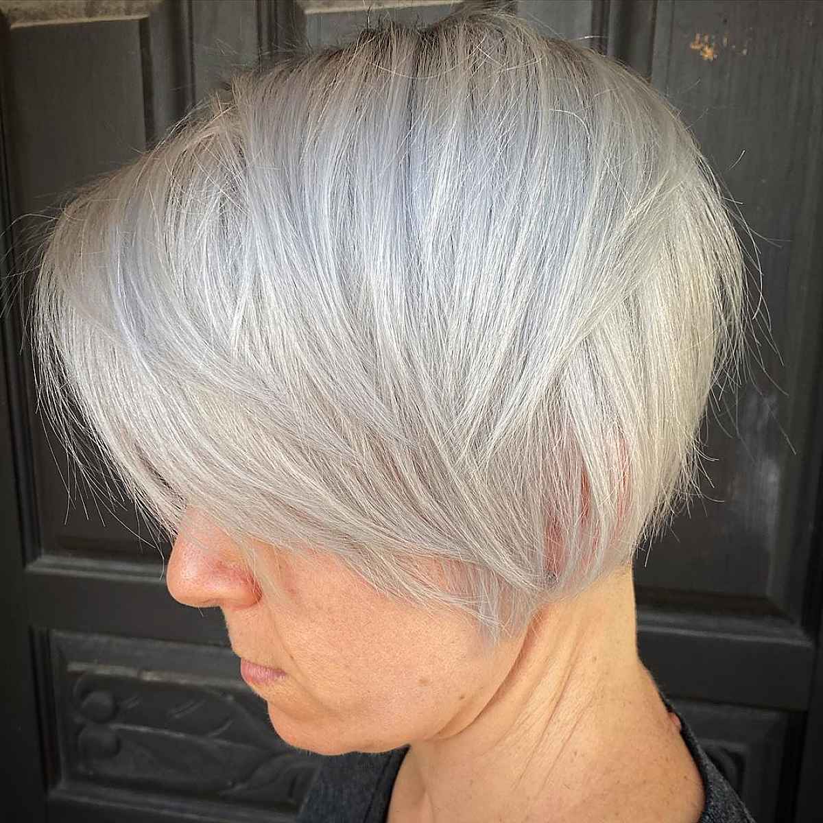 Long Platinum Pixie Cut for Thin Hair