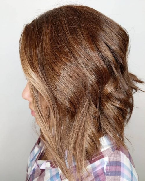 Long Stacked Inverted Bob with Balayage