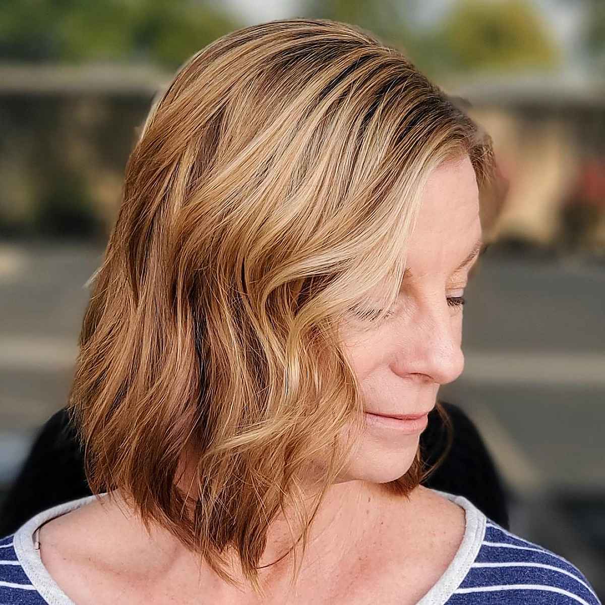 Low-Maintenance Wavy Bob for Women Passed 60