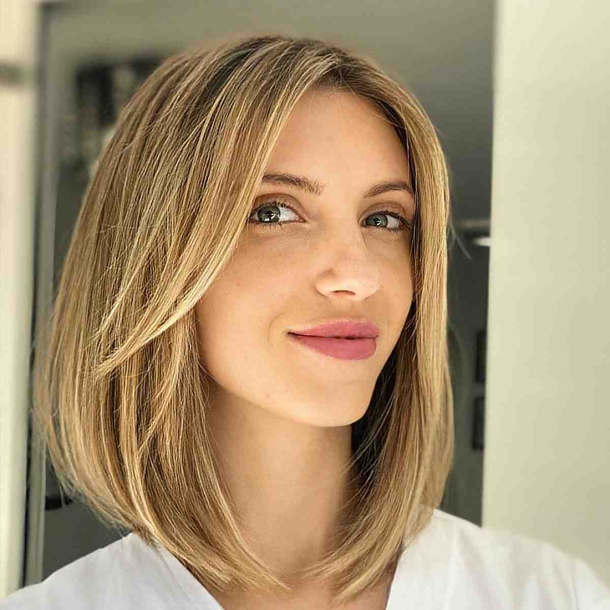 medium a line bob hairstyle for straight hair