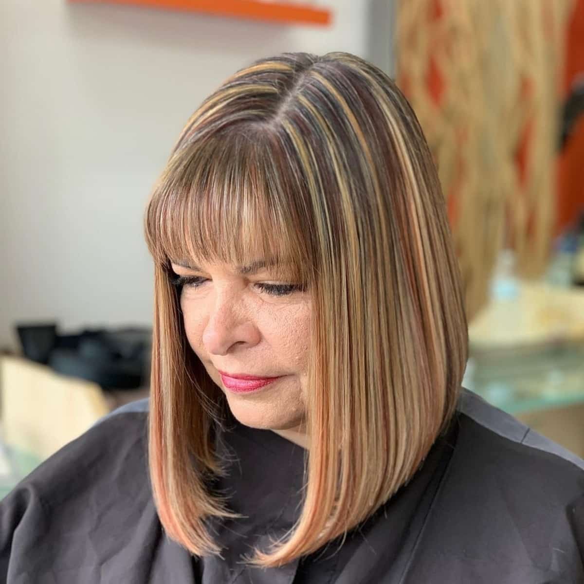 Medium Angled Bob with Fringe