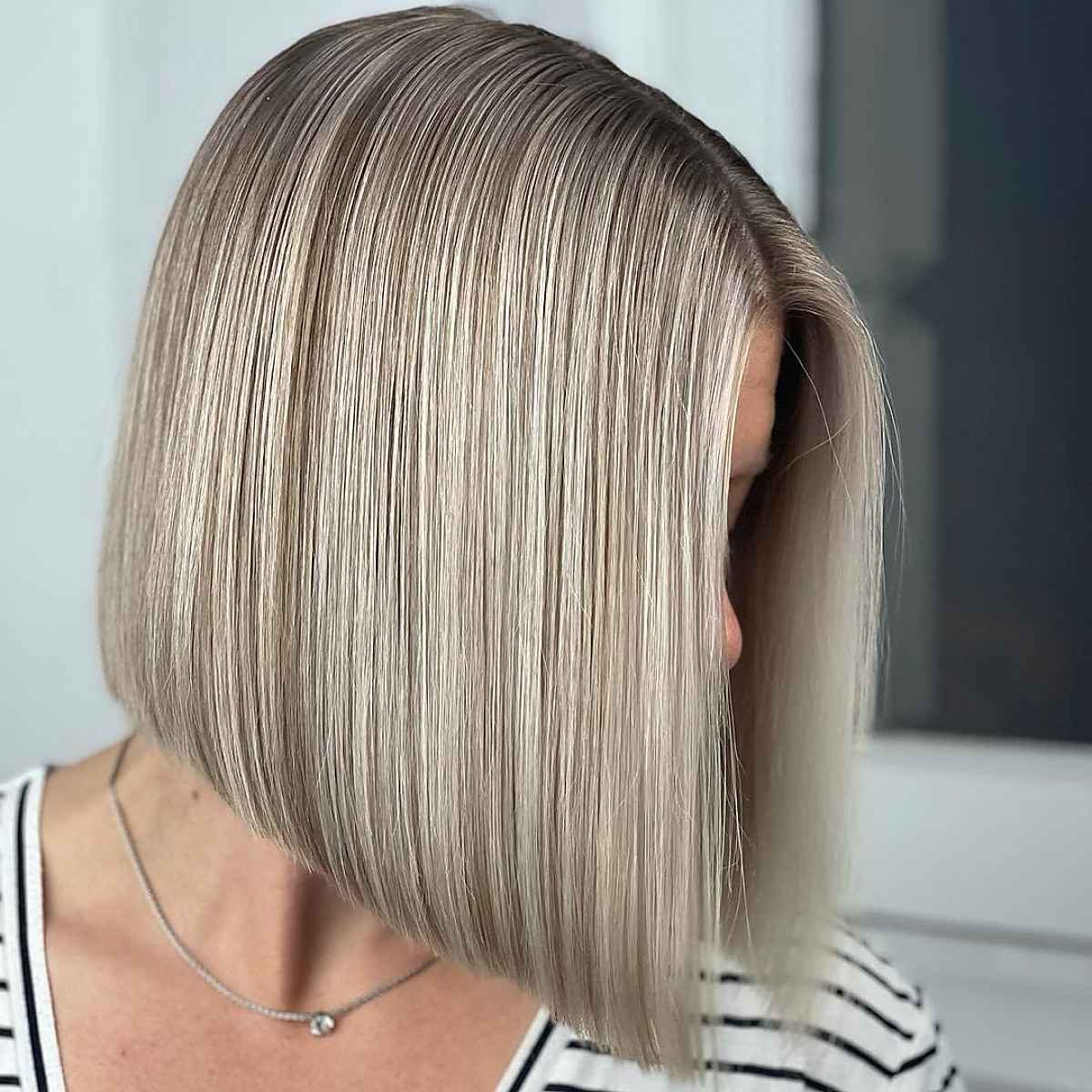 medium-length angled bob