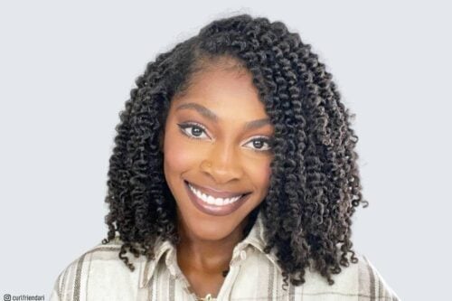 Medium-length natural hair style