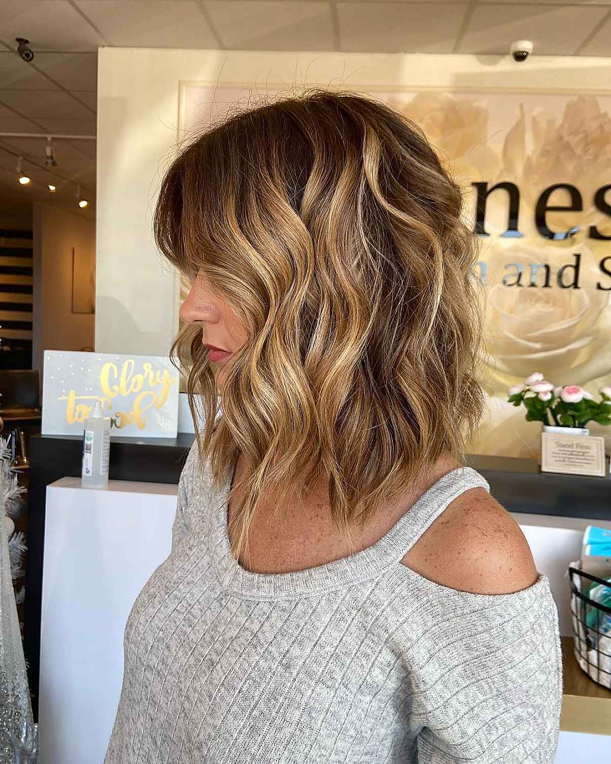 messy Inverted long bob