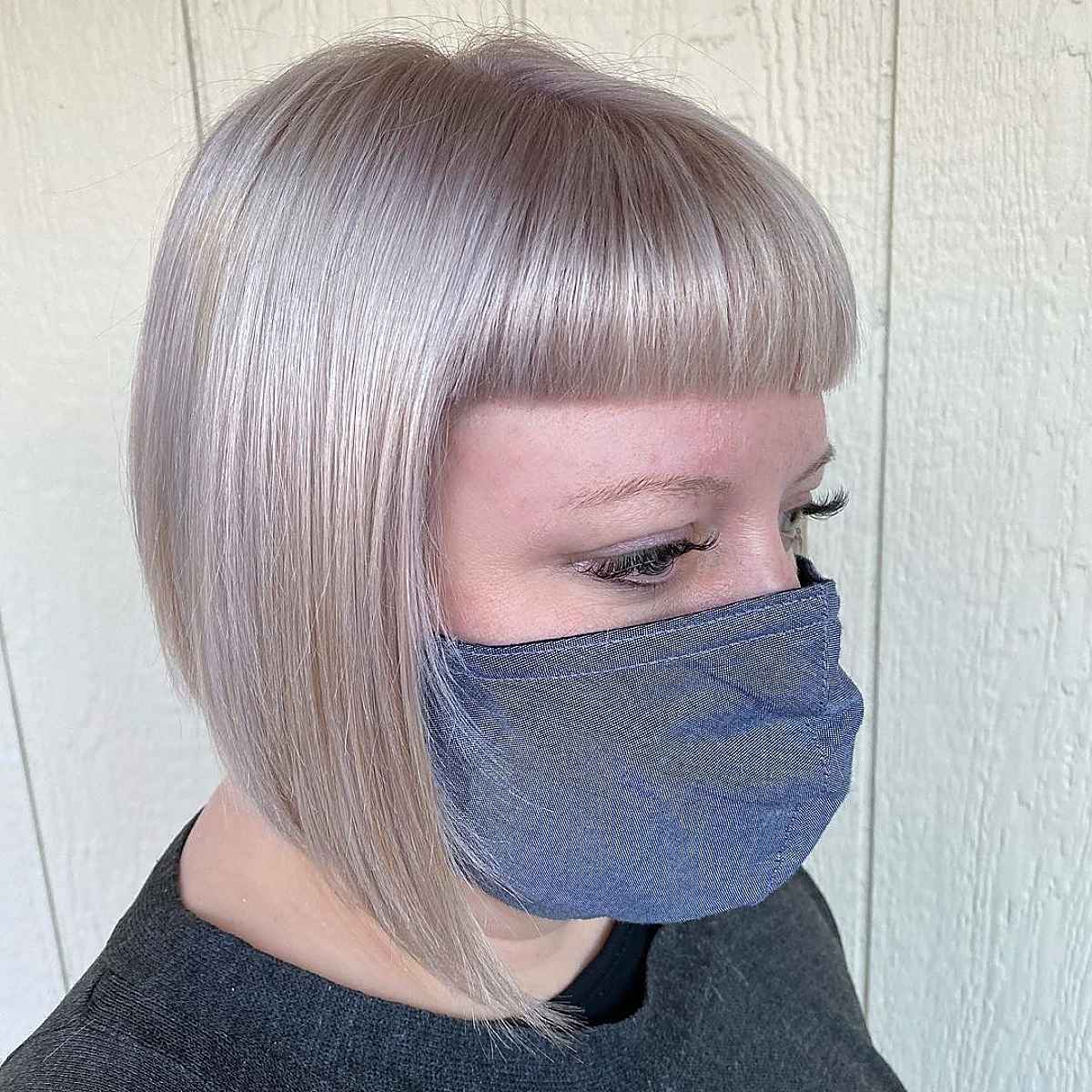 Micro Bangs on Blonde A-line Chop