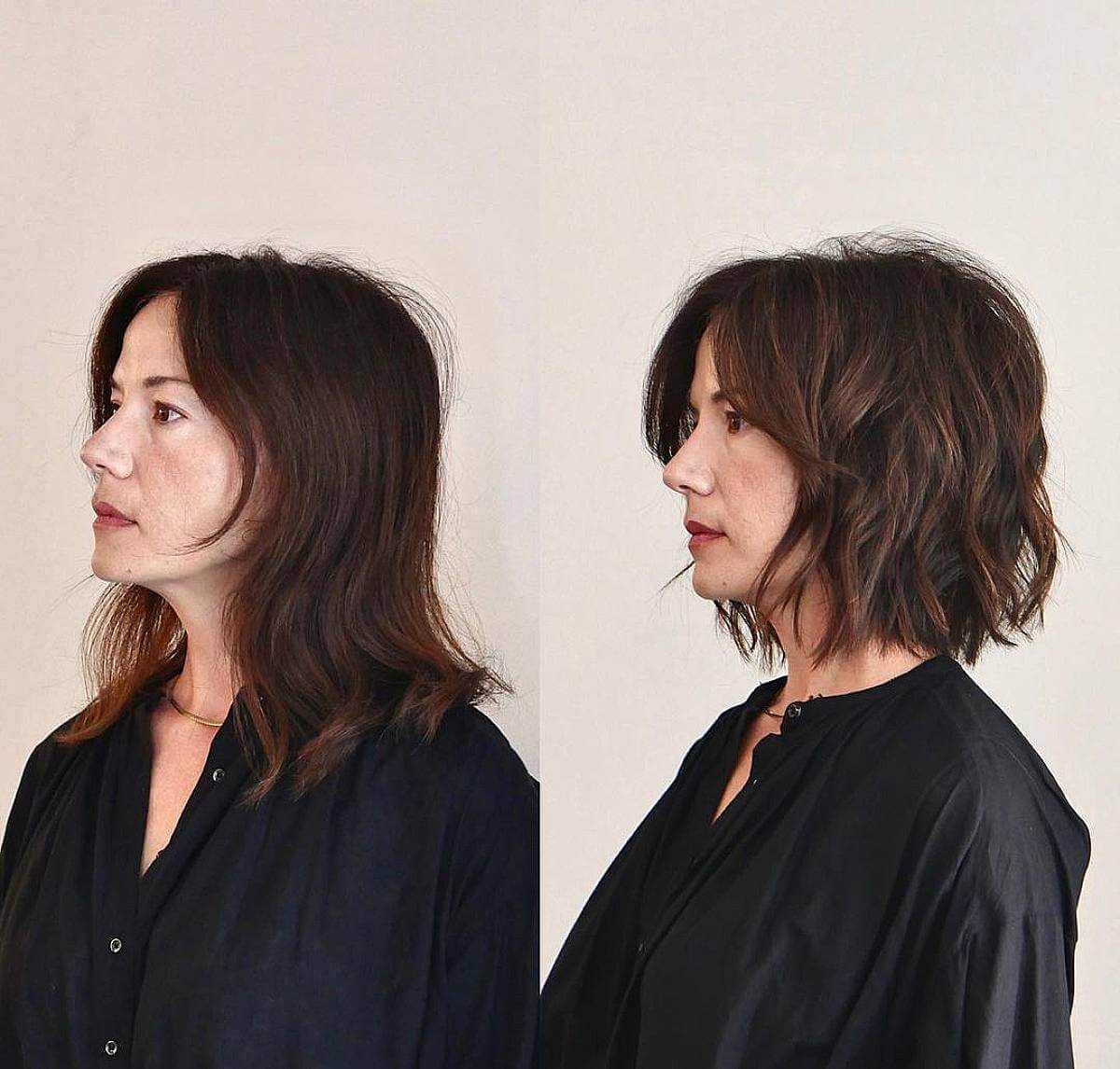 Modern & Fresh Brunette Bob for Fine Hair